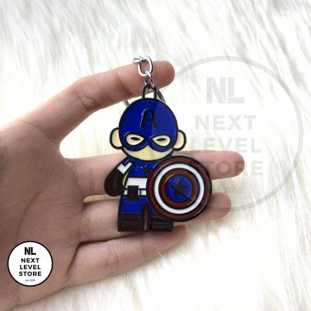 Gantungan Kunci Keychain Captain America Anti Karat (Laminated)