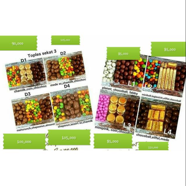 

Coklat parcel 3 sekat delfi mix n lagie mix