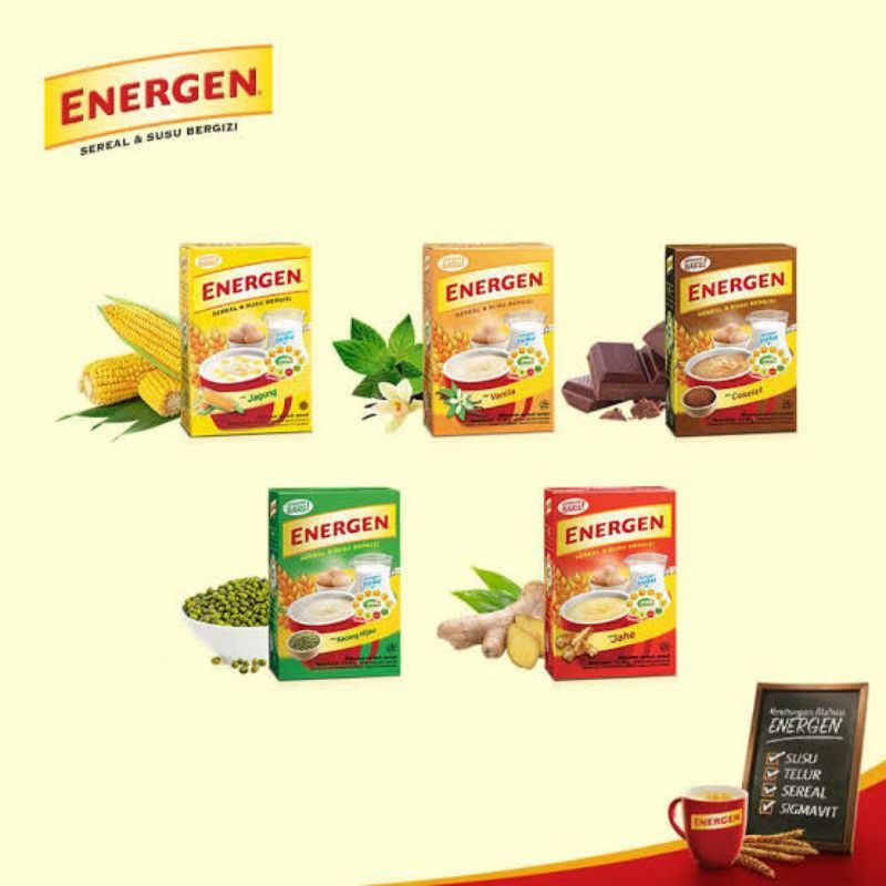 

TERMURAH ENERGEN RASA COKLAT, VANILA, KACANG HIJAU
