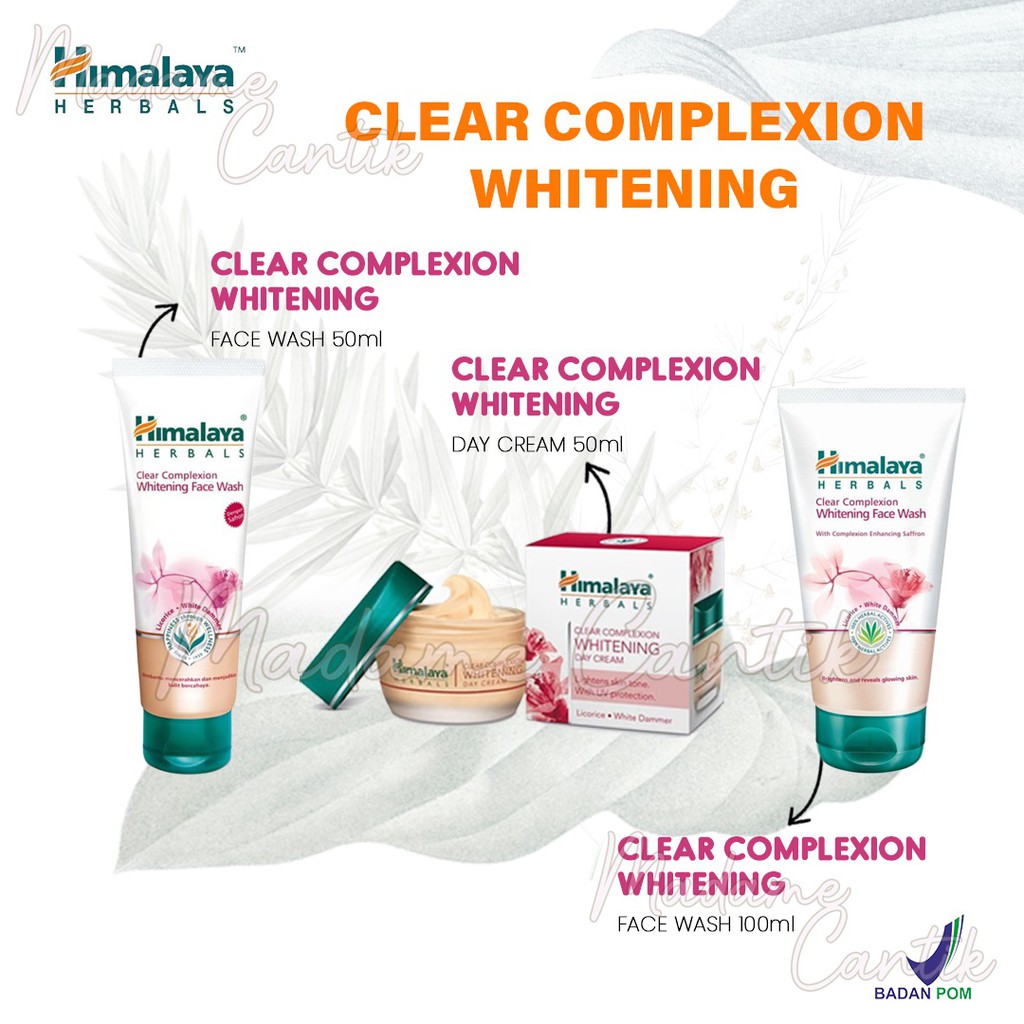 ✿ MADAME ✿ HIMALAYA CLEAR COMPLEXION WHITENING DAY CREAM WITH UV FACE WASH BPOM