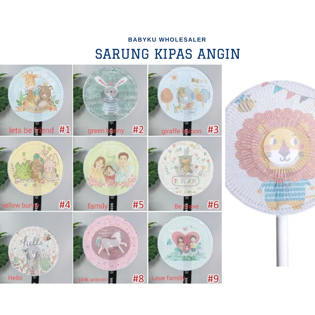 Sarung penutup kipas angin ada motif  / Cover kelambu motif penutup fan