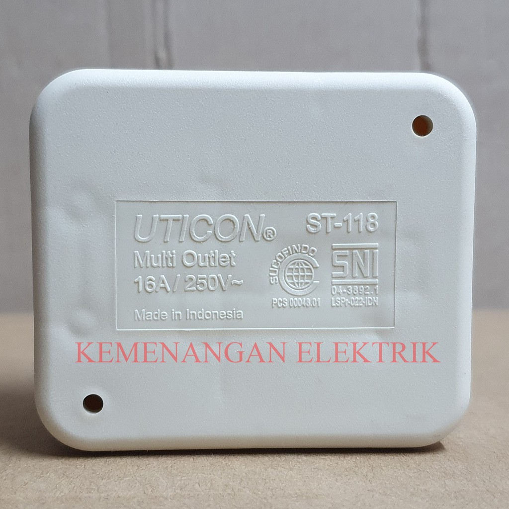 STOP KONTAK ARDE 1 LUBANG UTICON ST-118 / COLOKAN LISTRIK 1 LOBANG UTICON ST118 ST 118