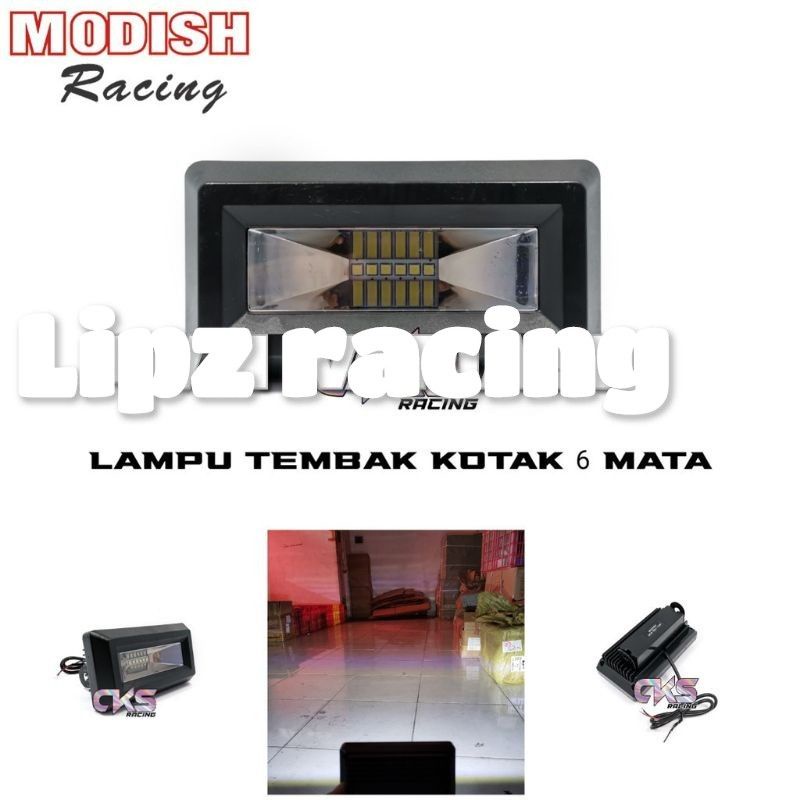 Lampu tembak Cree daymaker kotak 6ata Led high low Flash 3mode