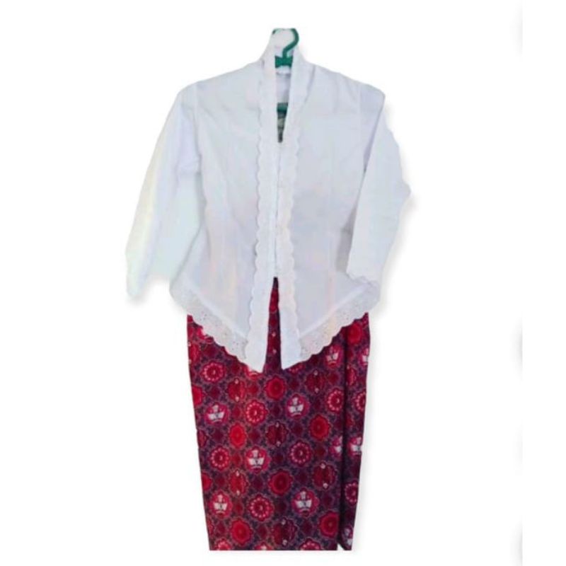 SETELAN KEBAYA ENCIM ANAK PUTIH POLOS/SERAGAM SEKOLAH ANAK PUTIH POLOS KEBAYA ENCIM ANAK TERBARU/SET