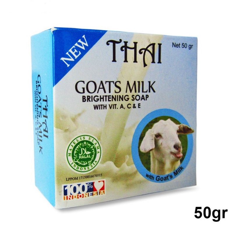 Thai body goats milk soap sabun mandi susu kambing thailand pemutih kulit putih skin brightening 50 gram