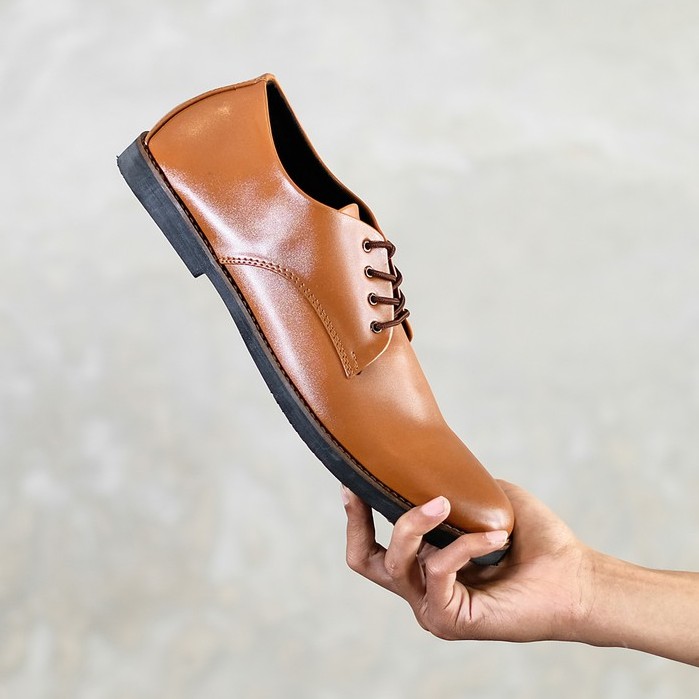 Fuerte Brown | Sepatu Pantofel Coklat Kasual Kerja Fantopel Laki Pantopel Casual Ori | FORIND Giant