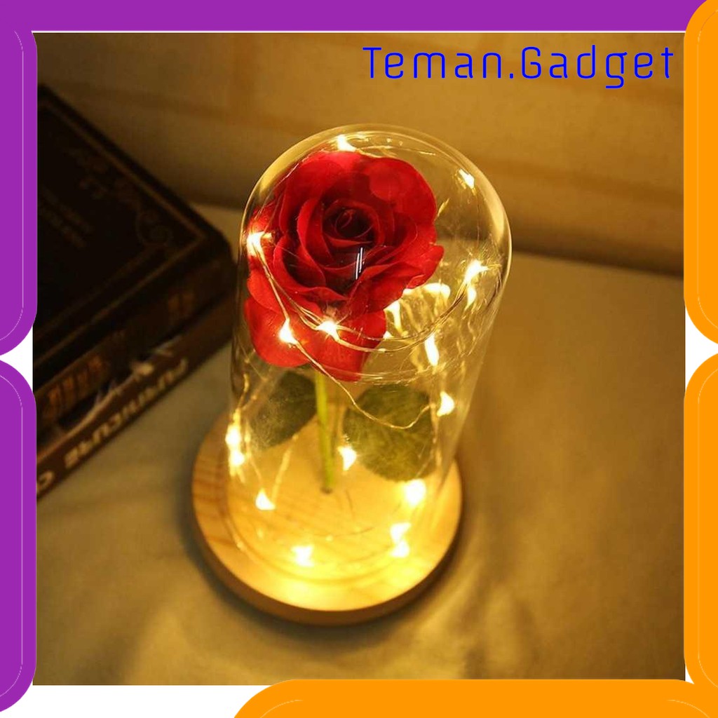 TG-DG056 TaffHOME Lampu Meja Hias LED Mawar Beauty and The Beast Warm White - AC01