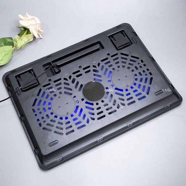 Kipas laptop Besi -  Cooling pad Notebook / Netbook - Cooler Fan Laptop 2 Kipas