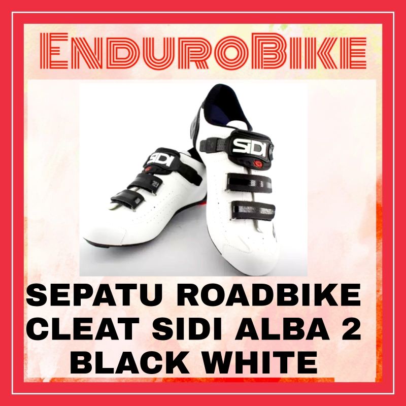 SEPATU ROADBIKE SIDI ALBA 2 BLACK WHITE CLEAT BIKE SHOE SEPEDA ENDUROBIKE