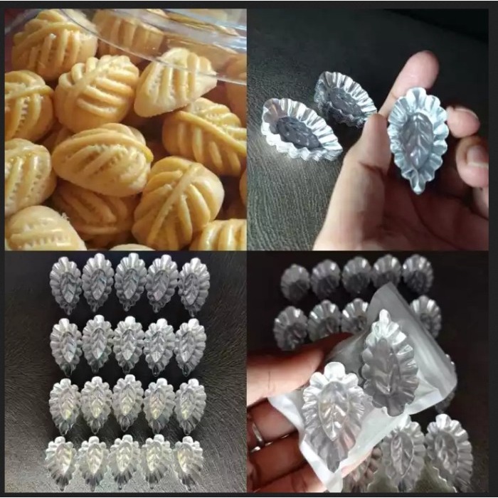 Cetakan Kue Nastar / Kue Satu Motif Daun Isi 20 Pcs - Motif Daun
