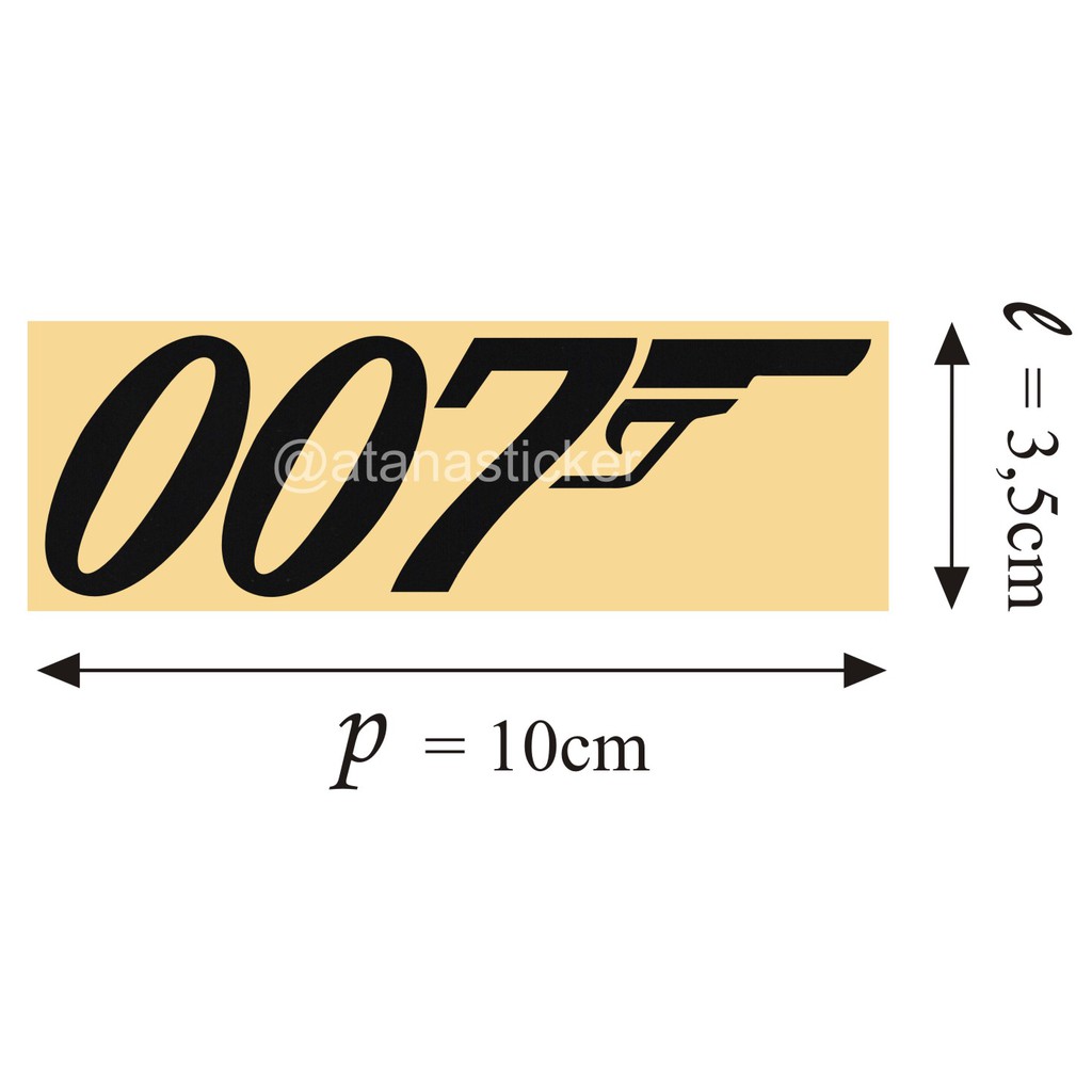 Sticker Cutting Logotype 007 James Bond 10x3,5cm