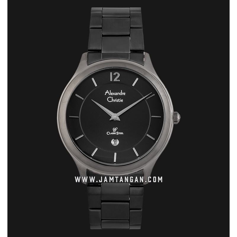 Alexandre Christie AC 8623 MD BEPBA Men Black Dial Black Stainless Steel Strap