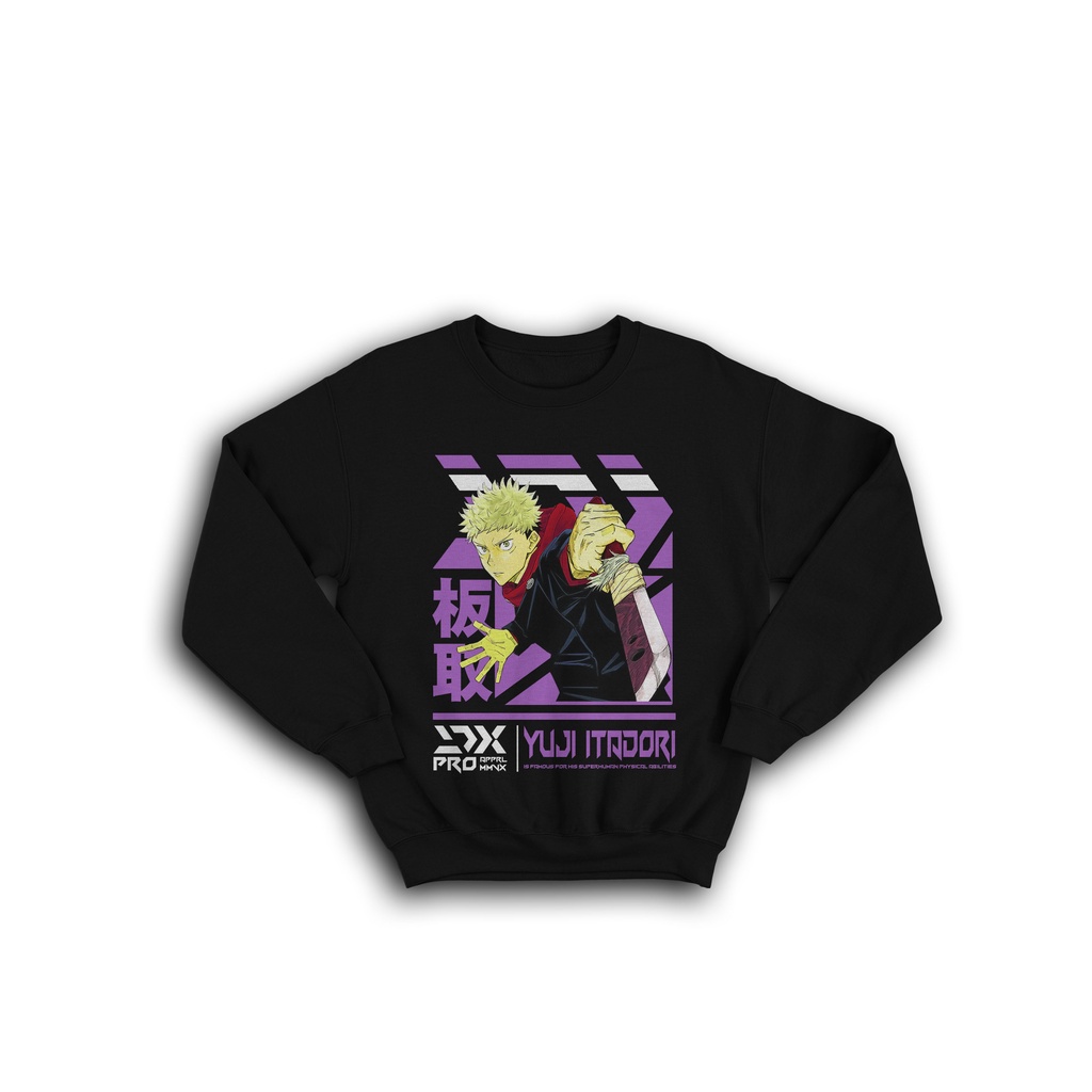 JAKET SWEATER CREWNECK TERBARU PREMIUM  YUJI ITADORI JUJUTSU KAISEN