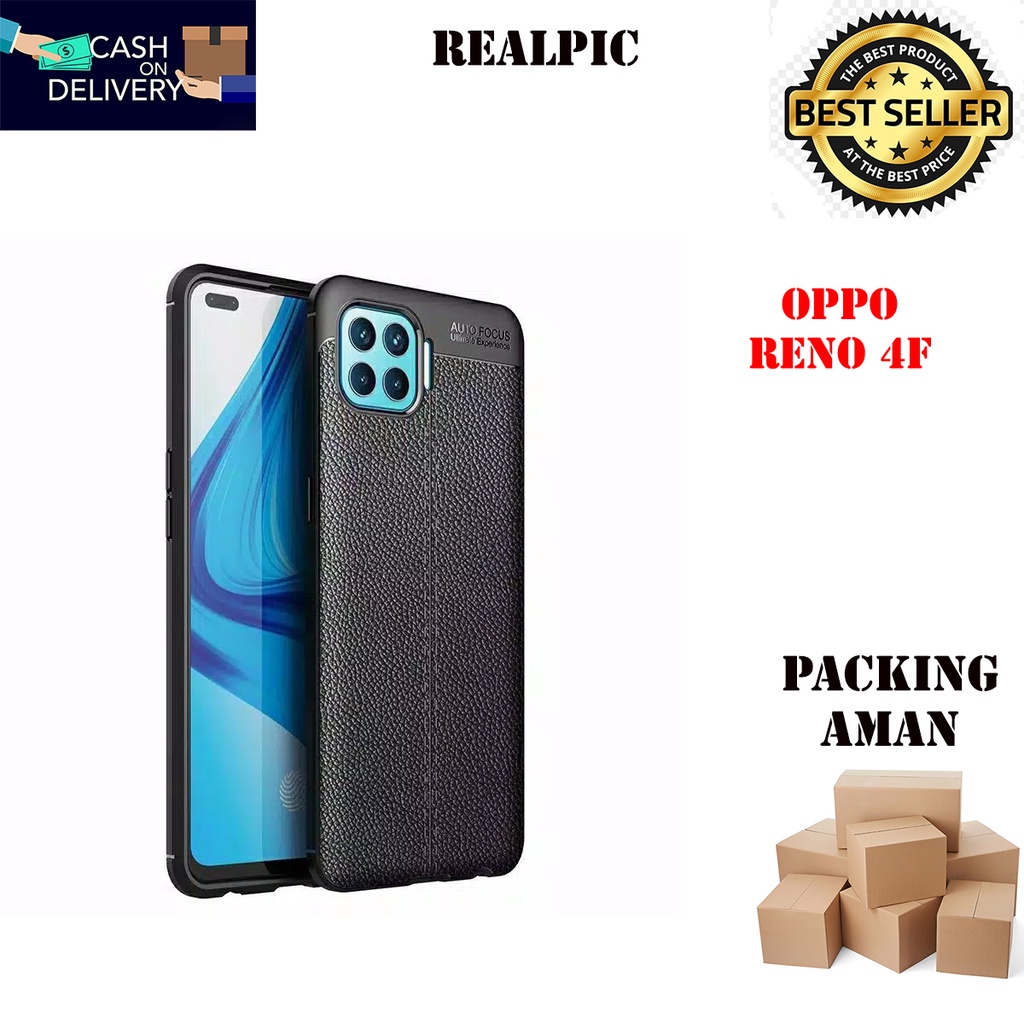 Case Auto Focus Oppo Reno 4F Leather Experience SoftCase Slim Ultimate / Casing Kulit