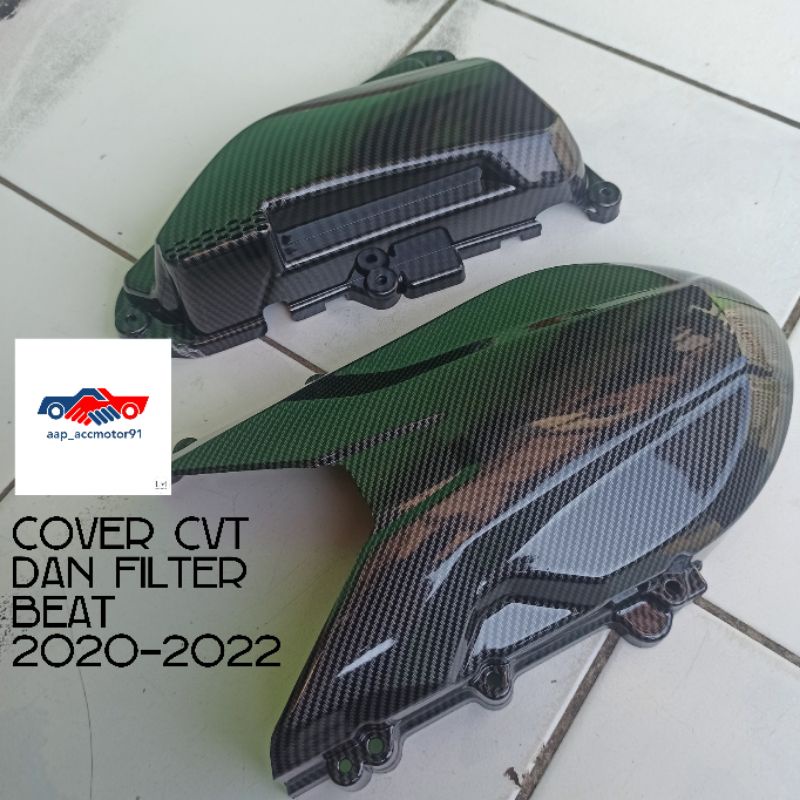 cover cvt dan filter BEAT DELUXE BEAT STREET 2020-2022 karbon kilap