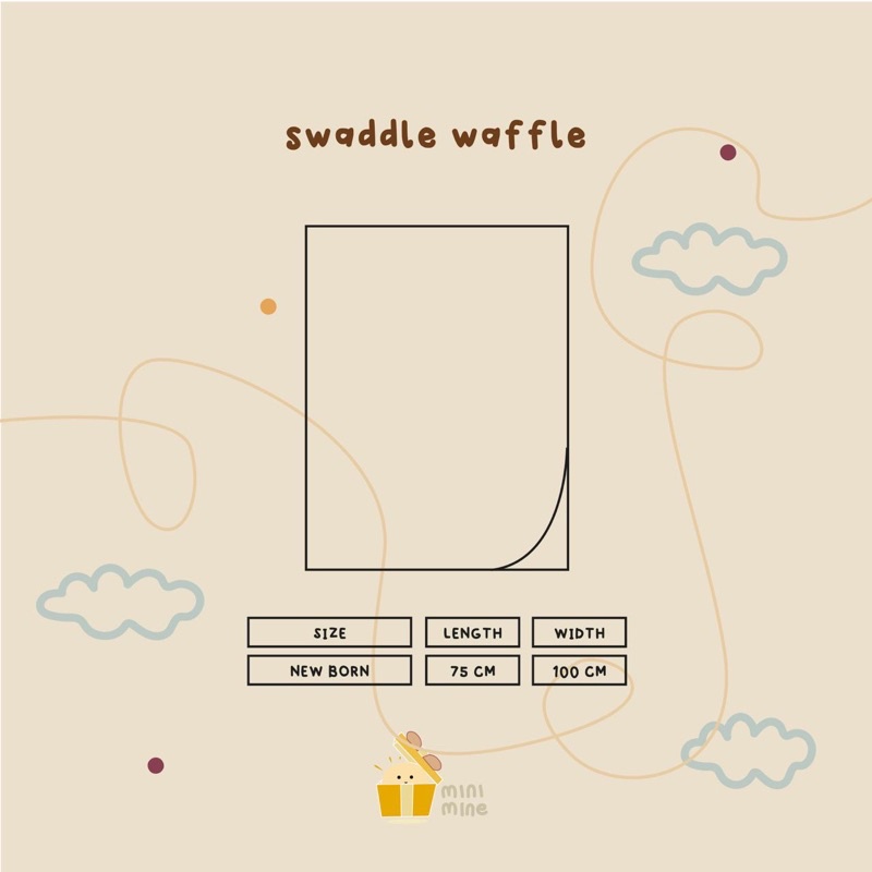 Minimine - Swaddle Waffle / bedong waffle new born / bedong bayi / selimut bayi baru lahir / properti foto bayi / alas foto bayi lucu / bedong waffle murah