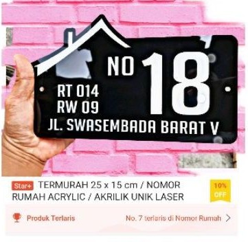 

NOMOR RUMAH ACRYLIC 30x16 cm / AKRILIK UNIK LASER CUTTING