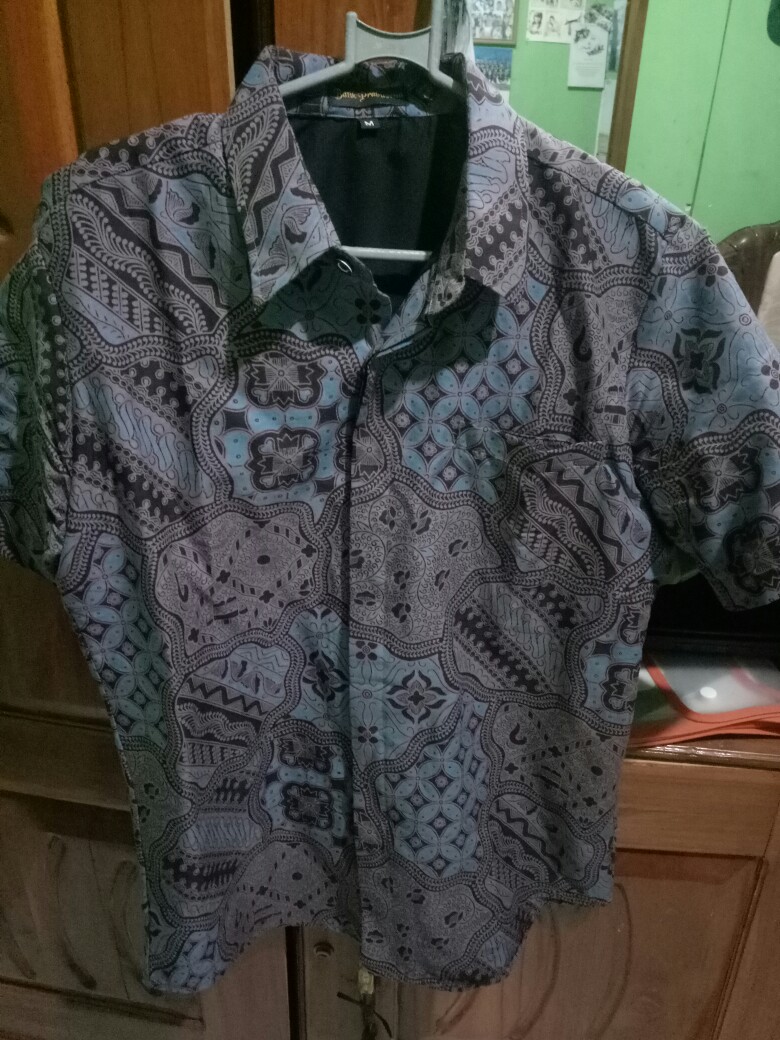 Jagadmuda Pendek Kemeja Batik Pria Lengan Slimfit Katun Printing Hem Baju Seragam Kantor Modern