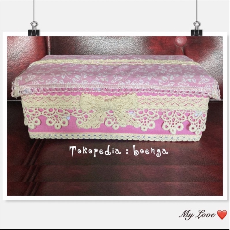 kotak tisu hias bahan katun jepang