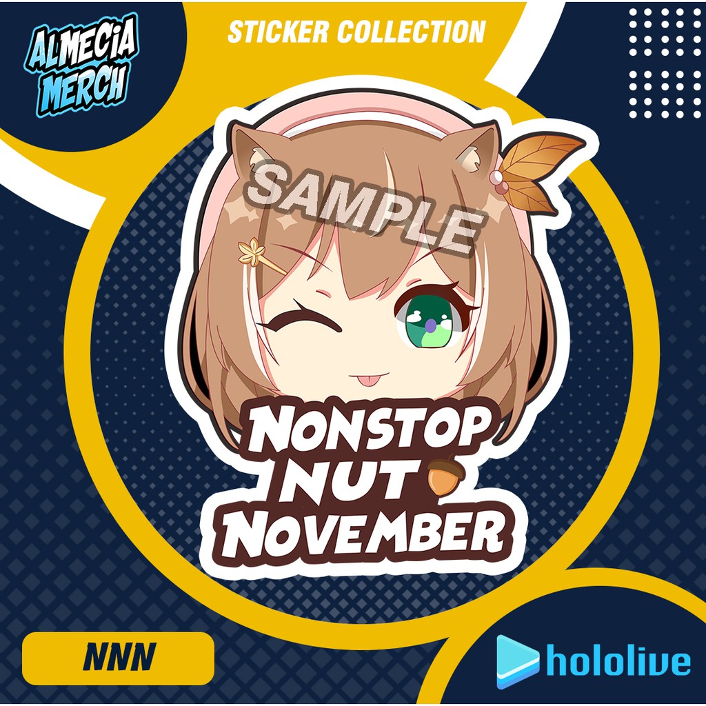 

Sticker Hololive ID Ayunda Risu / Sticker Risu Tulisan NNN Day / Sticker HP