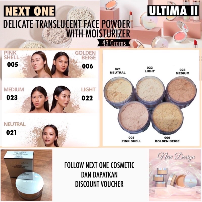 ULTIMA II DELICATE TRANSLUCENT FACE POWDER WHIT MOISTURIZER 24 M/BEDAK TABUR ULTIMA II /LOSEPOWDER U