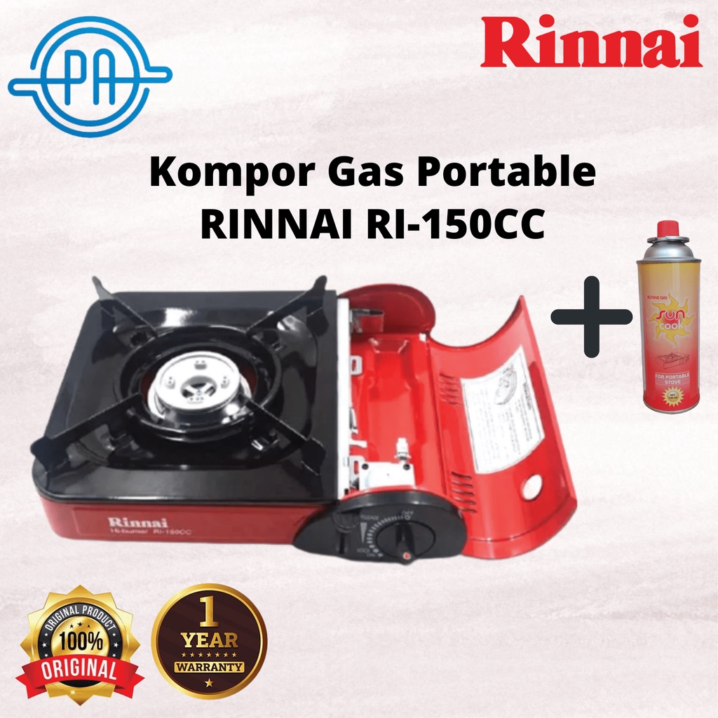 Kompor Gas Portable Rinnai RI-150CC Kompor Gas Piknik Free Koper Kompor