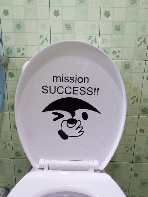 Stiker Toilet Mission Success Decal Decor Closet Kamar Mandi Sticker