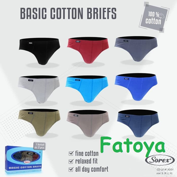 SOREX Celana Dalam Pria Laki Cotton Art 3001 ( 3 pcs)