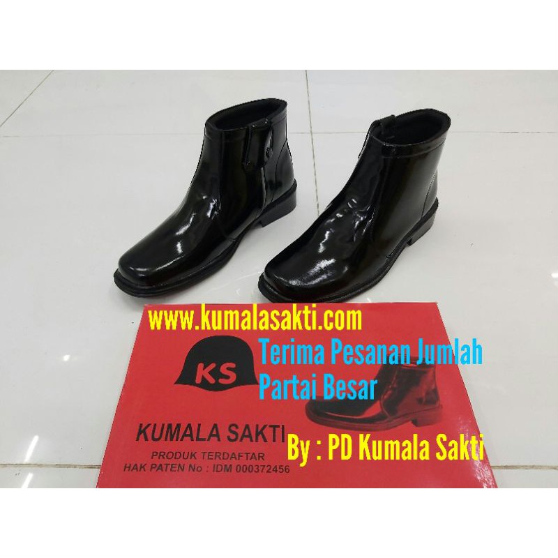 Sepatu Pdh Sleting Kilap KS-039-Sepatu Dinas Harian-Sepatu Satpam-Sepatu Security-Rompi Security-Tas