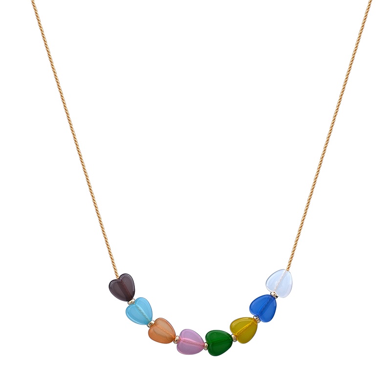 Colorful Love Necklace Accessories Light Luxury Clavicle Chain Trend