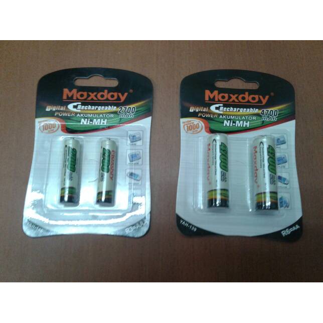 Baterai Cas Maxday AAA - A3 ISI 2 / Baterai Charger Maxday AAA 2700 Mah 1.2V | cunvalla