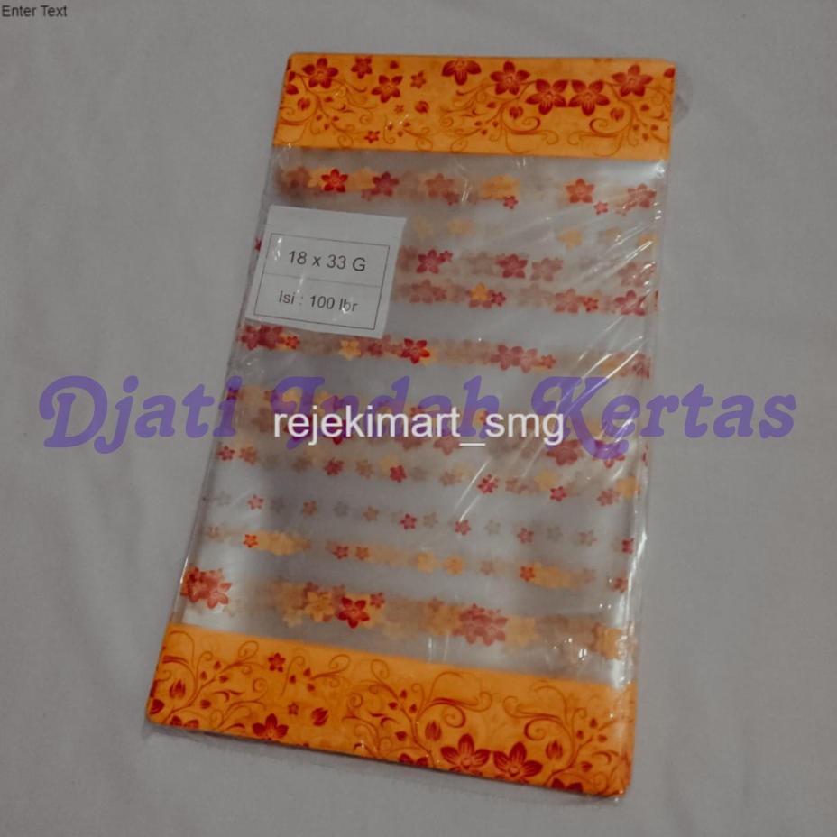 

DISKON !!! PLASTIK DUDUK OPP MOTIF BUNGA UKURAN 18 x 33 / PLASTIK JAJAN LEBARAN ( ISI 100 PCS )