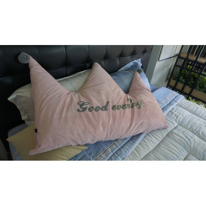 BANTAL SOFA LAVENDER MOTIF PINK TULISAN