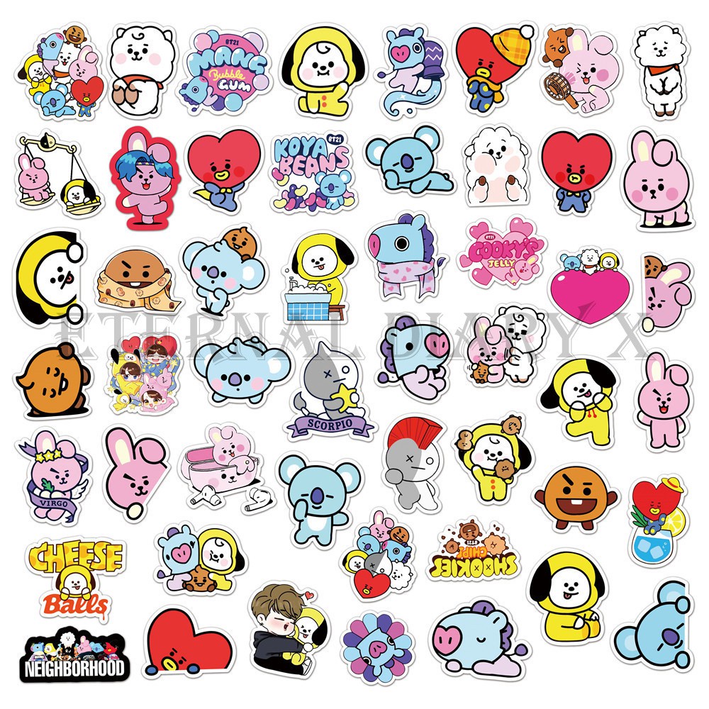 Stiker kecil Timbul BTS anak isi 40 pcs