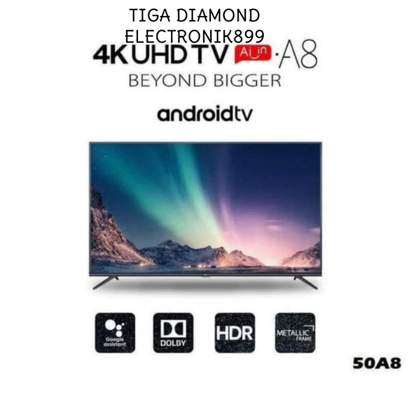 TCL 50 INCH SMART TV 4K UHD ANDROID 50A8