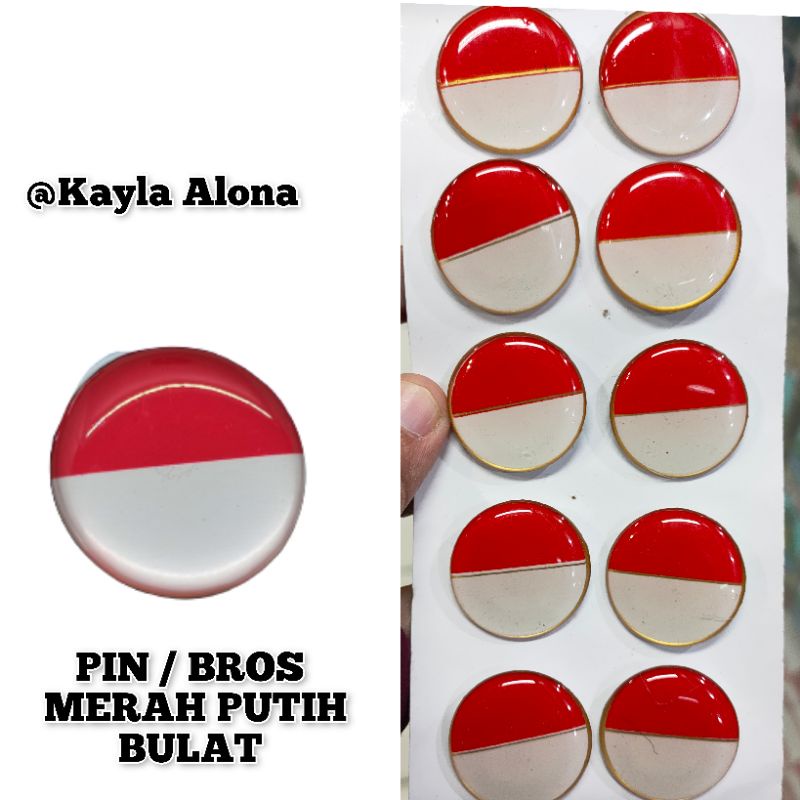 PIN / BROS MERAH PUTIH BULAT ( PENITI )