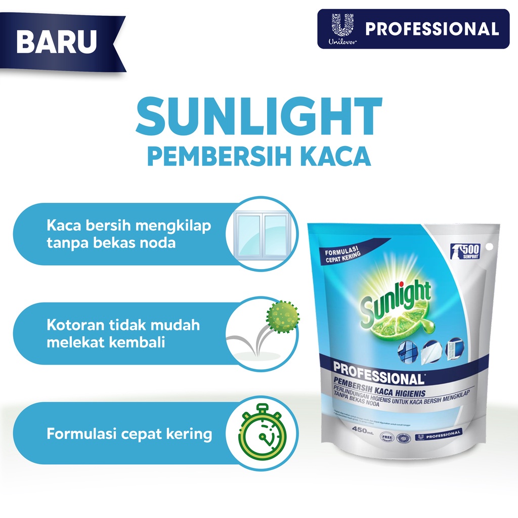 SUNLIGHT PROFESIONAL PEMBERSIH KACA HIGIENIS 450ML/ N017461