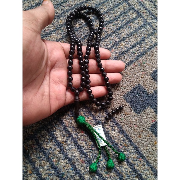 tasbih kokka bulat hitam rumbai ± 7 mm ( 7mm ) 99 butir ( kauka kaukah pukah pukaha kuka)