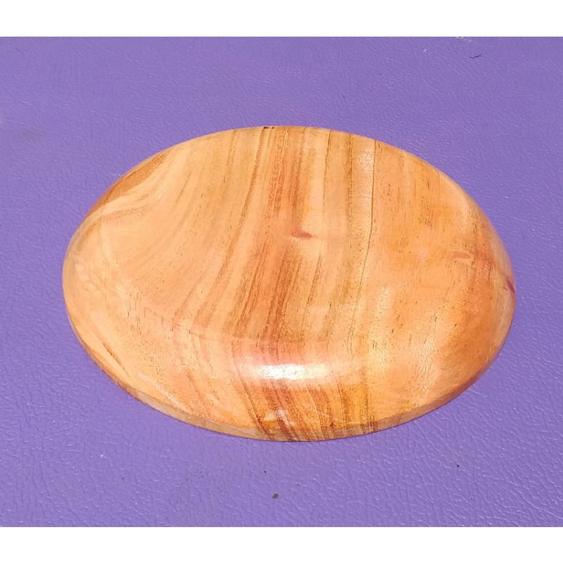 piring bulat/liuk 15cm kayu mahoni