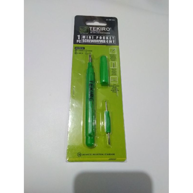 TEKIRO mini pocket screwdriver 4 in 1 obeng mini tipe pen ORIGINAL