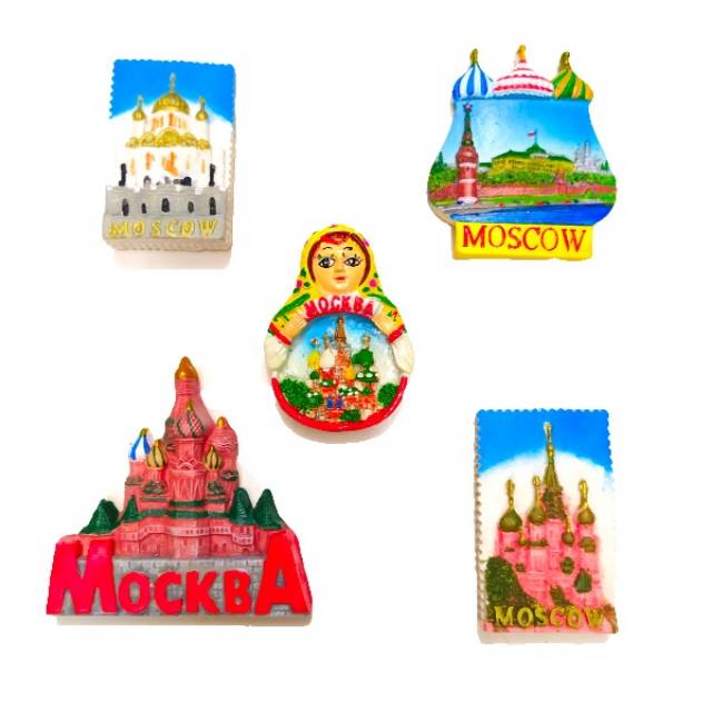 Magnet kulkas rusia souvenir moscow russia mockba russia