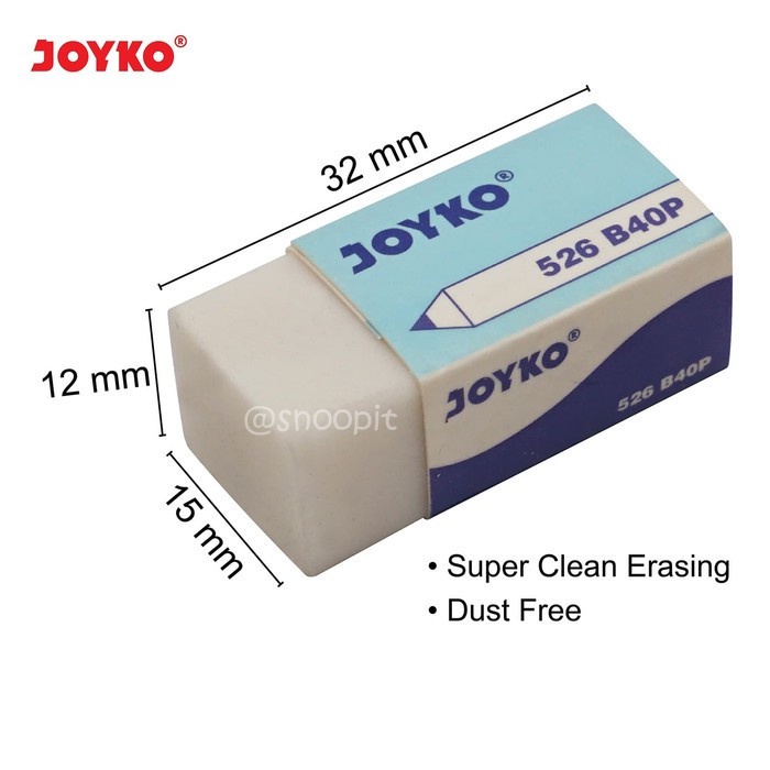 Penghapus Joyko Eraser 526 B40P Warna Putih - SATUAN