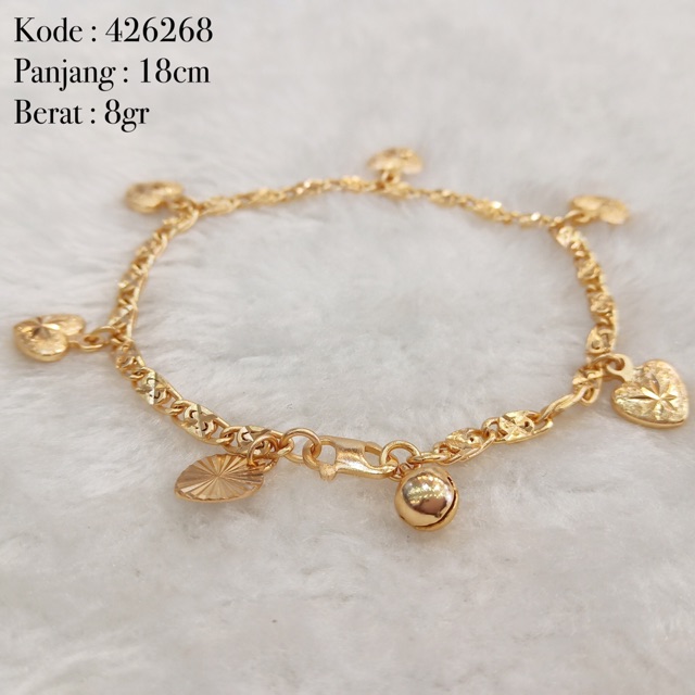 Gelang Tangan Rantai Gepeng Mainan Love Lonceng Bunyi Emas Imitasi Missi Fashion Jewelry Shopee Indonesia