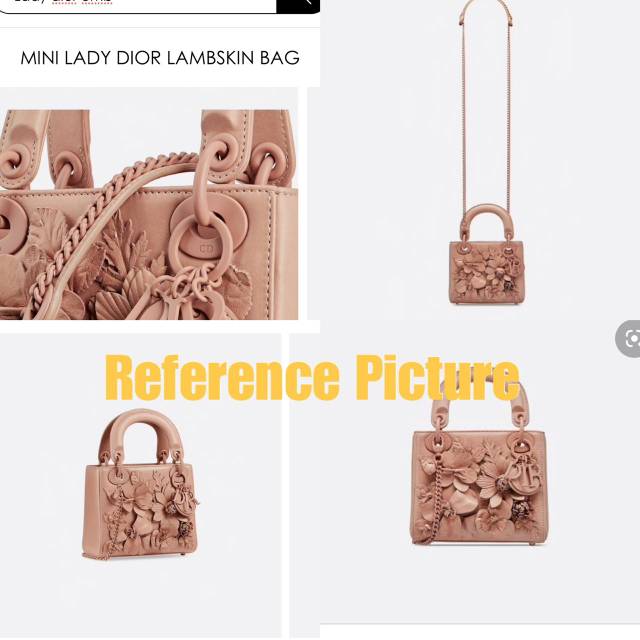 Tas wanitaLady Dior with Embroidered Flowers 6616 with Box Seprem Authentic