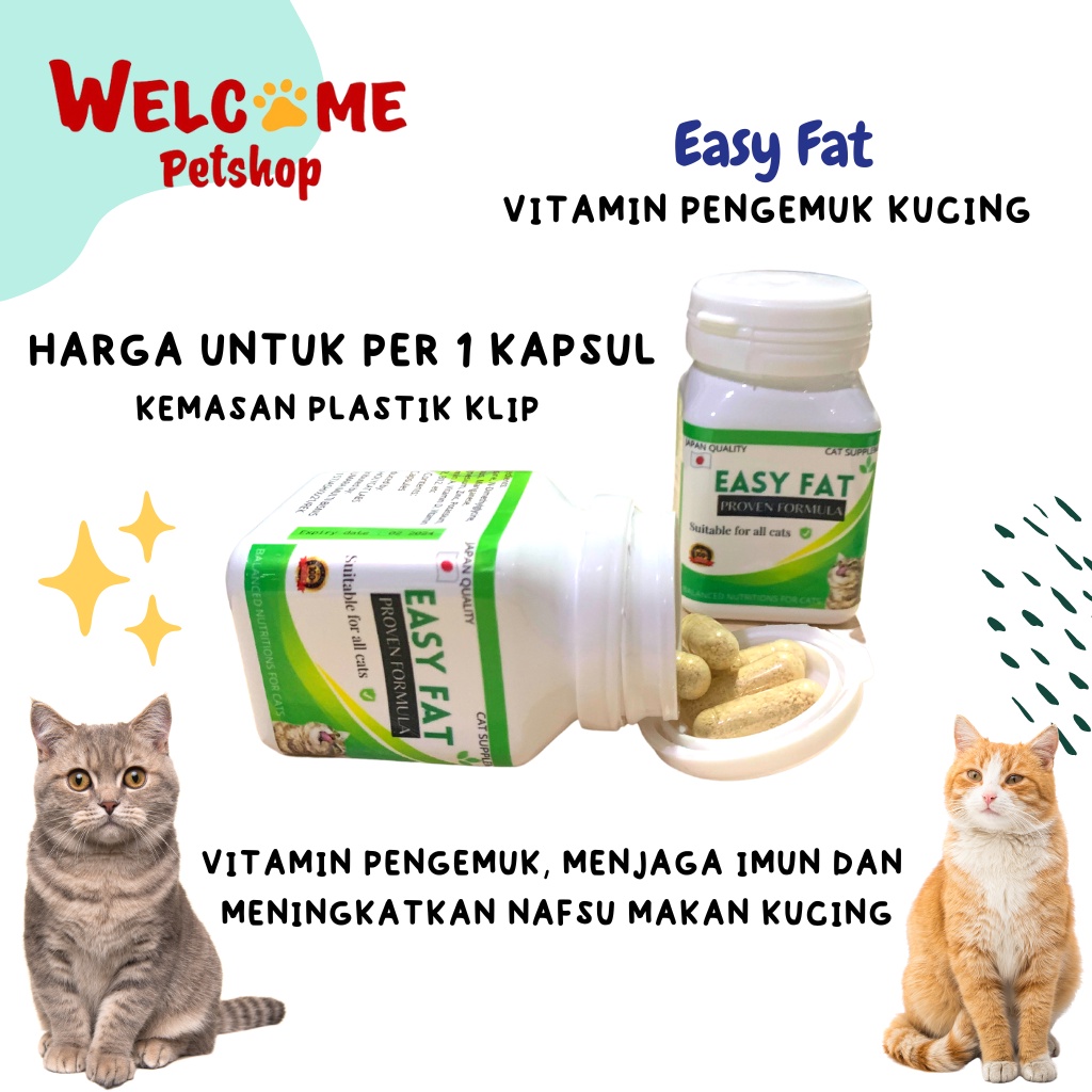 Easy Fat Perbutir Vitamin Penggemuk Kucing Meningkatkan Nafsu Makan