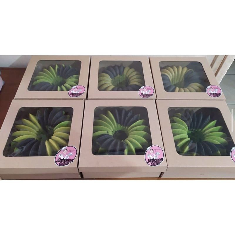 Dus Kraft Jendela Mika isi 5pcs / Box Kue Cake Puding / Dus Kemasan Kue