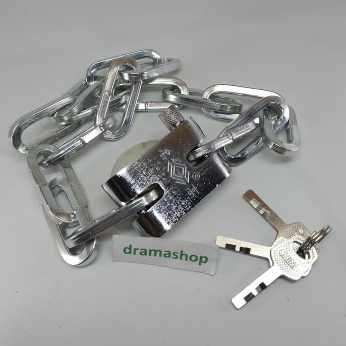 Rantai Gembok Pagar Gerobak Motor Chrome 60cm