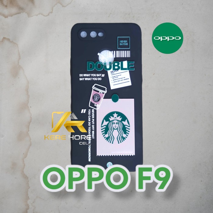 CASE OPPO F9 SQUARE EDGE SOFTCASE STARBUCKS OPPO F9