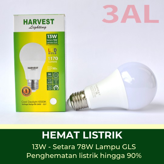 13W HARVEST LIGHTING Lampu Bohlam LED A Bulb  13 Watt Lampu Hemat Energi Original Bersertifikasi SNI dan Bergaransi