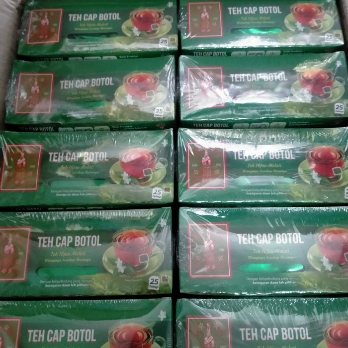 

Teh-Daun- Teh Cap Botol Hijau Celup 25Psc -Daun-Teh 800 Teh-Makanan-Minuman